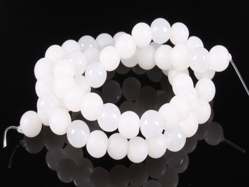 6mm Polish & Matte White Quartz Round Beads 15.5" [6x39]