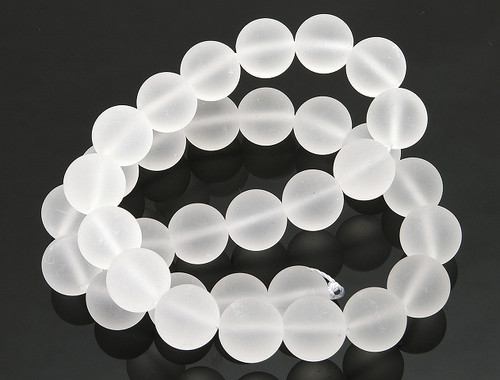 8mm Matte Crystal Round Beads 15.5" synthetic [8a5m]