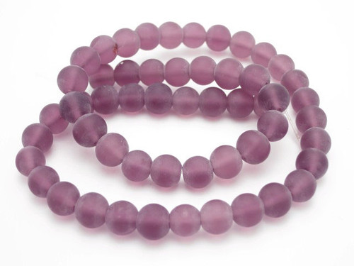 8mm Matte Amethyst Round Beads 15.5" synthetic [8a6m]