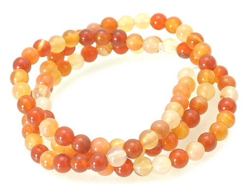 4mm Apricot Jade Round Beads 15.5" natural [4c59]