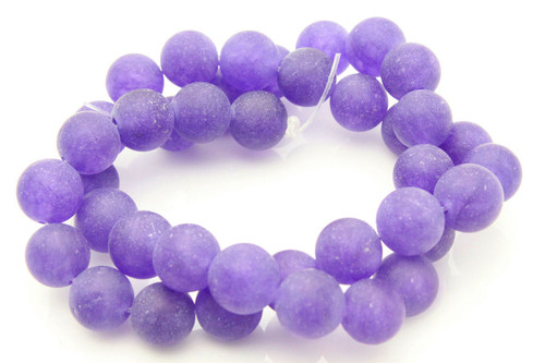 8mm Matte Amethyst Round Beads 15.5" dyed [8d11m]