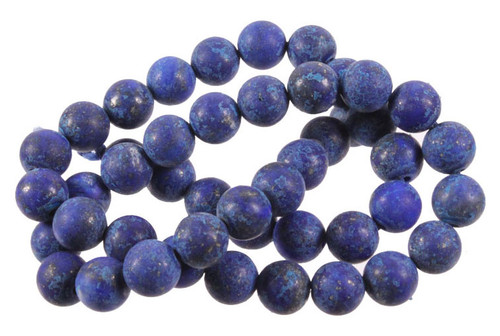8mm Matte Lapis Lazuli Round Beads 15.5" dyed [8m3m]