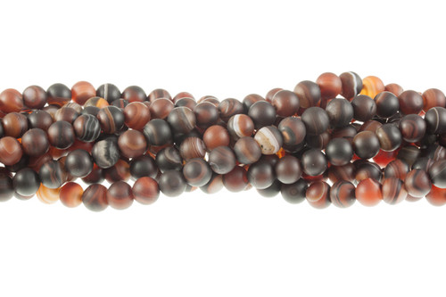 8mm Matte Agate Round Beads 15.5" natural [8d30m]