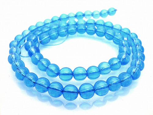 4mm Aquamarine Round Beads 15.5" synthetic [4a34]
