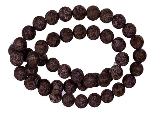 8mm Matte Brown Snowflake Round Beads 15.5" natural [8b4m]