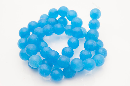 8mm Matte Turquoise Jade Round Beads 15.5" dyed [8b75m]
