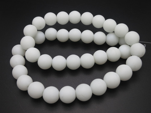 10mm Matte White Obsidian Round Beads 15.5" [10b98m]