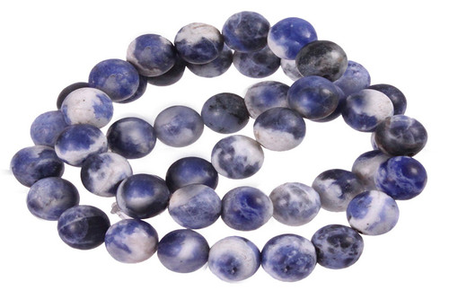 10mm Matte Sodalite Round Beads 15.5" natural [10r24m]