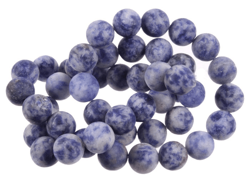 10mm Matte Denim Lapis Round Beads 15.5" natural [10b27m]