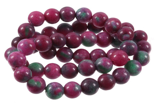 10mm Matte Watermelon Agate Round Beads 15.5" dyed [10r39m]