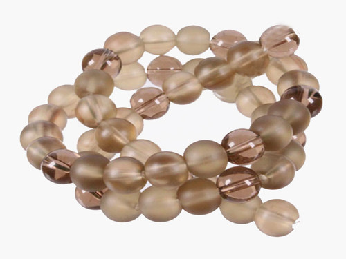 10mm Polish & Matte Smoky Quartz Round Beads 15.5" synthetic [10x37]