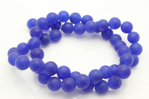 10mm Matte Lapis Jade Round Beads 15.5" dyed [10b74m]