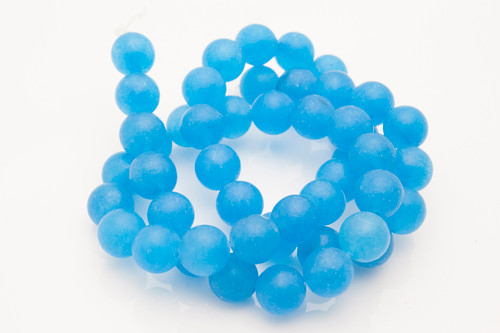 10mm Matte Turquoise Jade Round Beads 15.5" dyed [10b75m]
