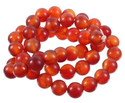 10mm Matte Red Agate Round Beads 15.5" heated [10f10m]