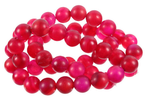 10mm Matte Rose Agate Round Beads 15.5" dyed [10f11m]