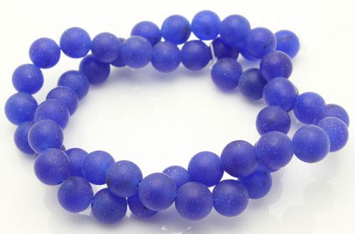 10mm Matte Blue Agate Round Beads 15.5" dyed [10f12m]