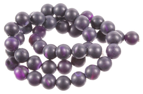 10mm Matte Purple Agate Round Beads 15.5" dyed [10f14m]