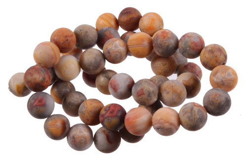 10mm Matte Crazy Lace Agate Round Beads 15.5" natural [10r28m]