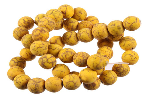 10mm Matte Yellow Magnesite Round Beads 15.5" [10tym]