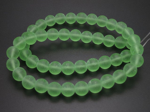 12mm Matte Green Quartz Round Beads 15.5" synthetic [12a37m]
