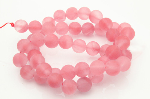 12mm Matte Cherry Quartz Round Beads 15.5" synthetic [12a41m]