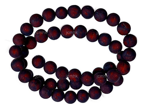 12mm Matte Poppy Jasper Round Beads 15.5" natural [12b22m]