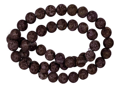 12mm Matte Brown Snowflake Round Beads 15.5" natural [12b4m]