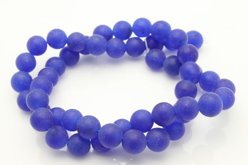 12mm Matte Lapis Jade Round Beads 15.5" dyed [12b74m]