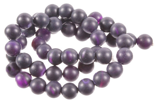 12mm Matte Purple Agate Round Beads 15.5" dyed [12f14m]