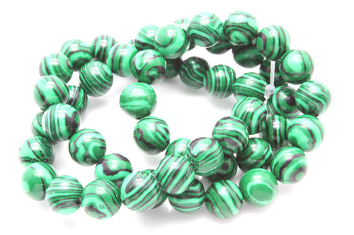 4mm Green Malachite Round Beads 15.5" synthetic [4r37]