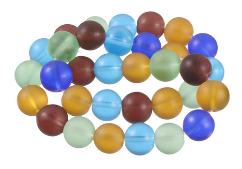 12mm Matte Mix Quartz Round Beads 15.5" synthetic [12x44m]