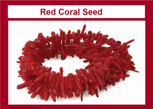 8-12mm Red Coral Seed Beads 15.5" dyed [K12]