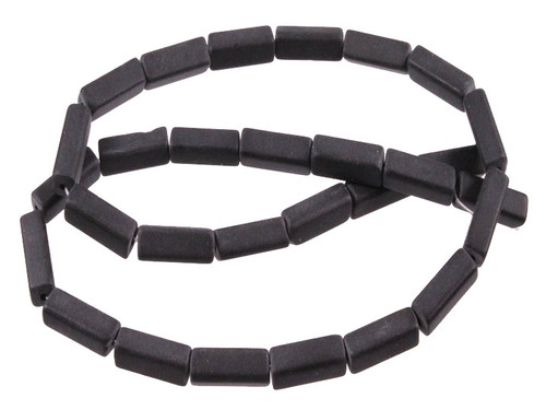 4x13mm Matte Black Onyx Cube Beads 15.5" [u81m]