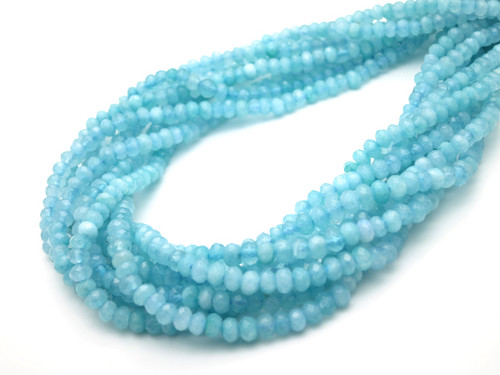 4mm Amazonite Faceted Rondelle Beads 15.5" Natural Dyed [sc1d51]