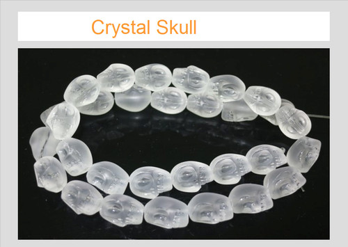 12mm Matte Crystal Skull Beads 15.5" synthetic [u91a5m]