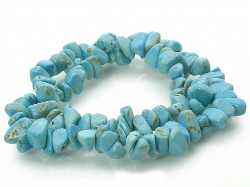 8-12mm Turquoise Nugget chip 36" [c3d21]