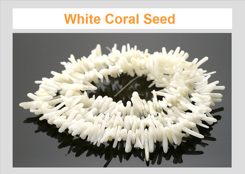 8-12mm White Coral Seed Beads 15.5" natural [k12w]