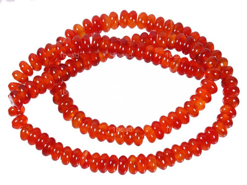 6mm Carnelian Rondelle Beads 15.5" heated [a306a]