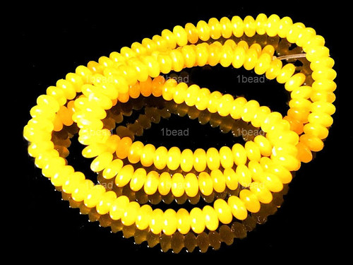 6mm Yellow Agate Rondelle Beads 15.5" dyed [a316d]