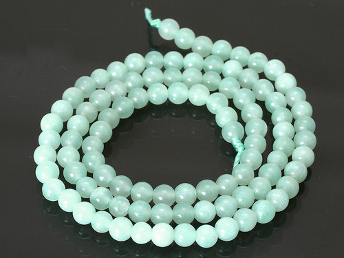 4mm Amazonite Round Beads 15.5" natural [4r34]