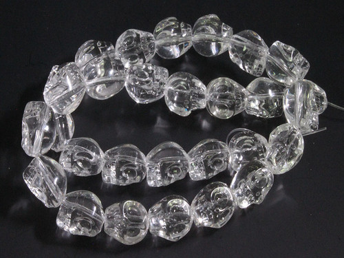 12mm Crystal Skull Beads 15.5" synthetic [u91a5]