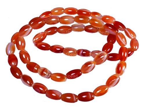 4x6mm Carnelian Rice Beads 15.5" heated [a214c]