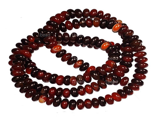 4mm Natural Stripe Agate Rondelle Beads 15.5" [a314a]