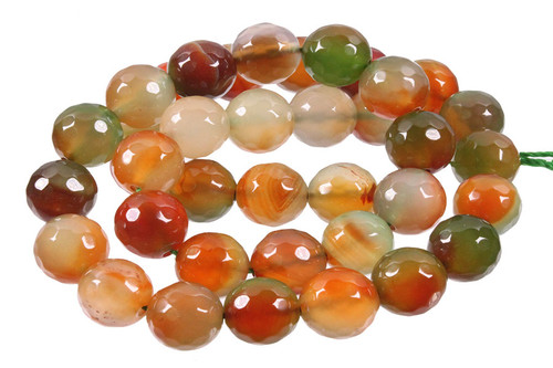 8mm Tourmaline Agate Faceted Round Beads 15.5" dyed [c8f19]