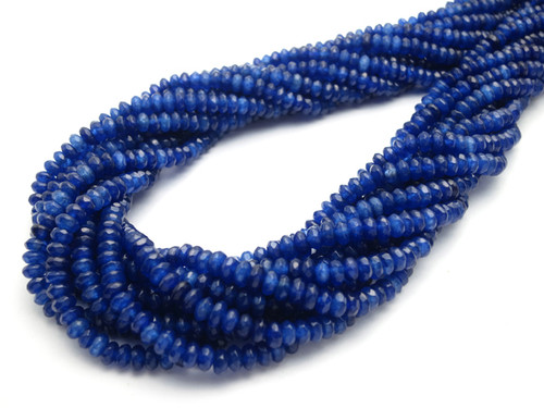 4mm Lapis Jade Faceted Rondelle Beads 15.5" dyed [sc1b74]