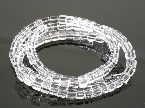 4x4mm Crystal Cube Beads 15.5" synthetic [u71a5]