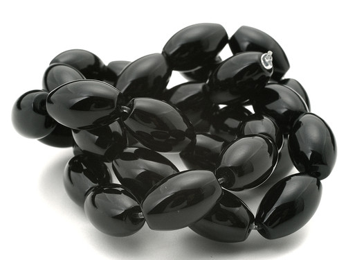 8x12mm Black Onyx Pipe Drop Beads 15.5" [u88]