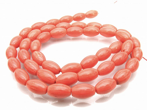 3x5mm Pink Coral Rice Beads 15.5" dyed [k16p]