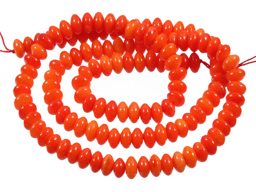 5-6mm Pink Coral Rondelle Beads 15.5" dyed [k13p]