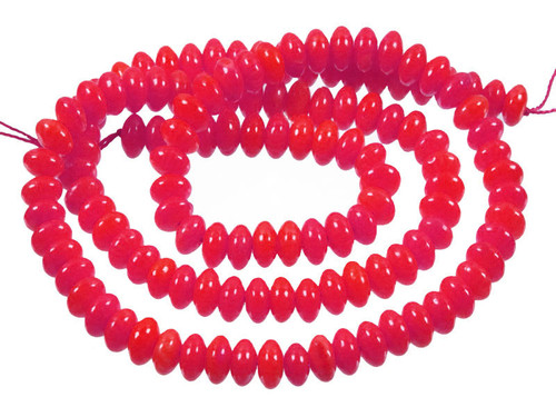 5-6mm Red Coral Rondelle Beads 15.5" dyed [k13]